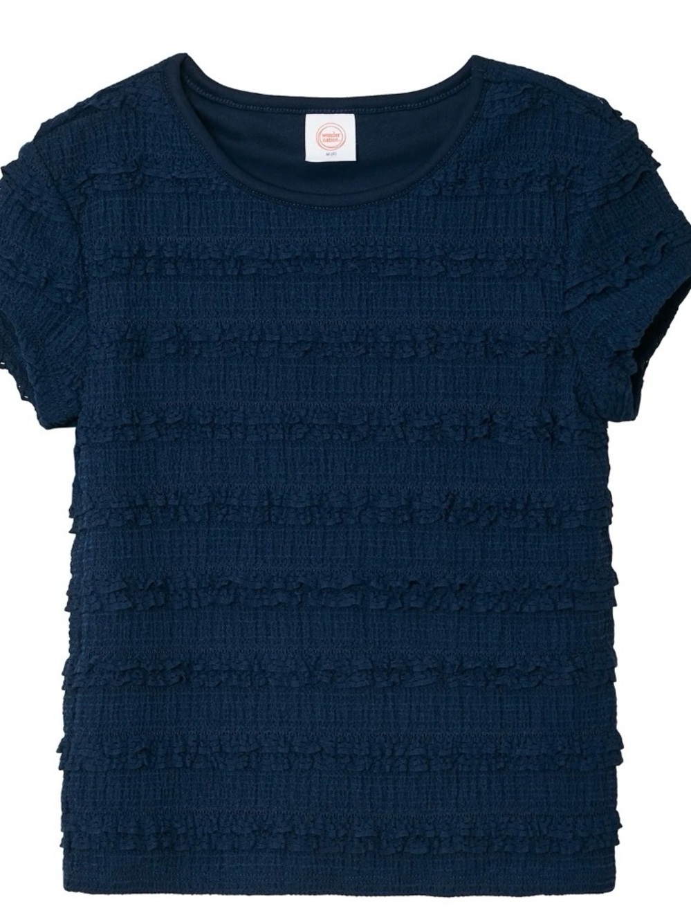 Wonder Nation big girls ruffle all over trim and lace design top; size: XLPlus